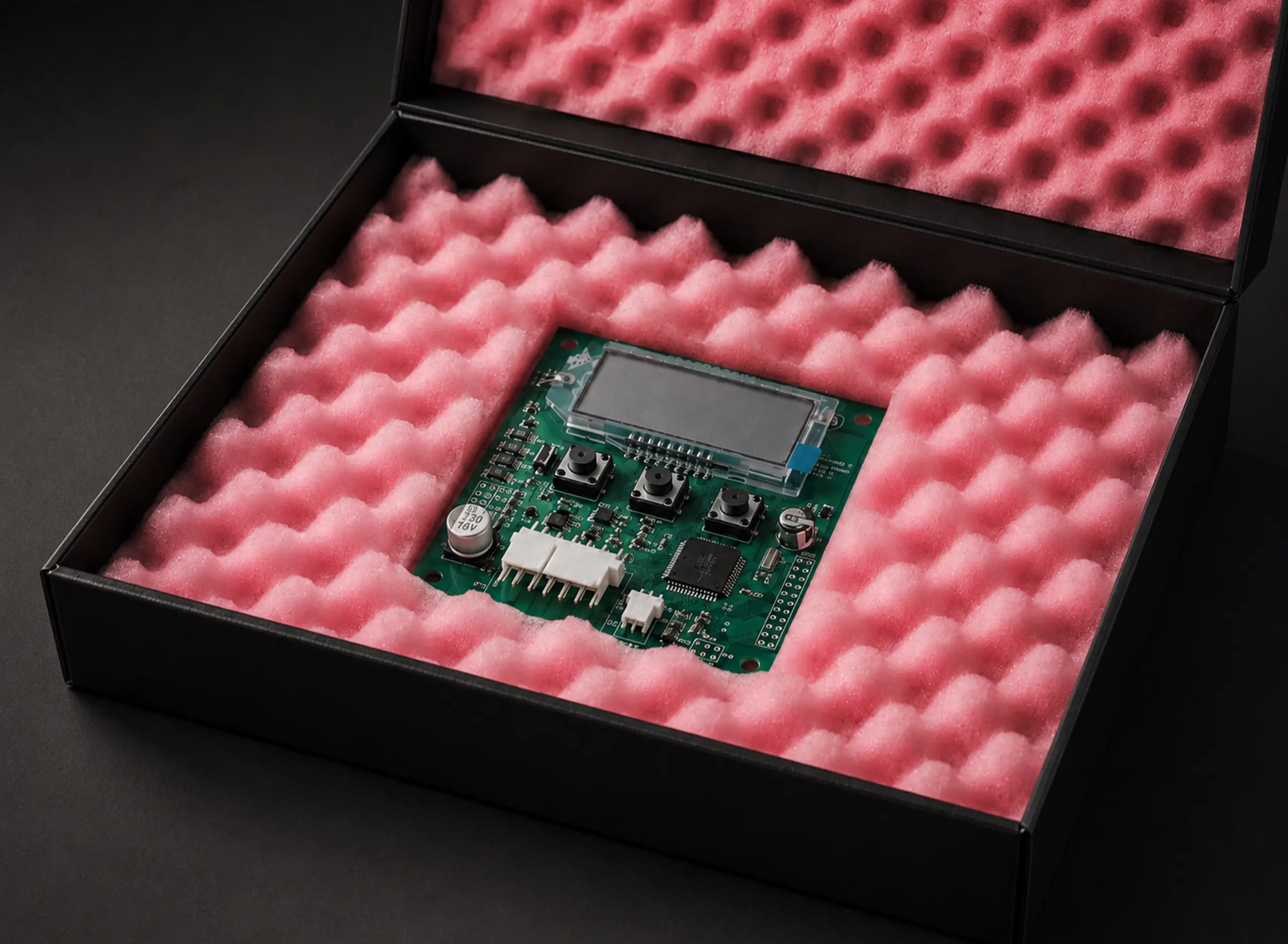 Packaging sagomato per prodotti elettronici.