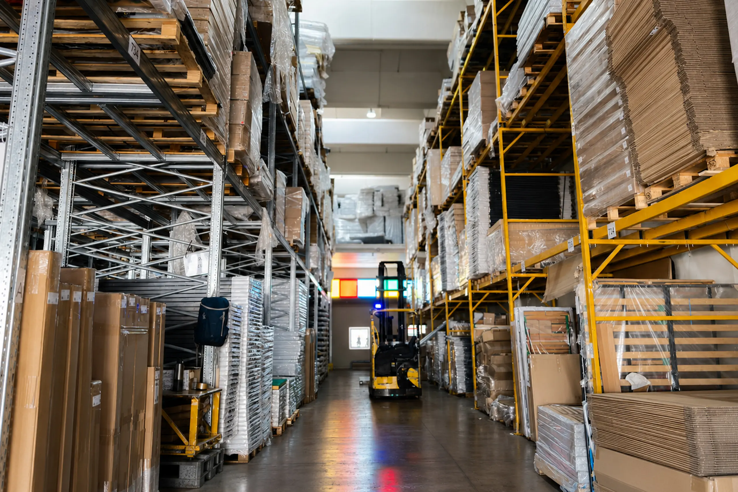 Interno di uno dei magazzini siervo plast.